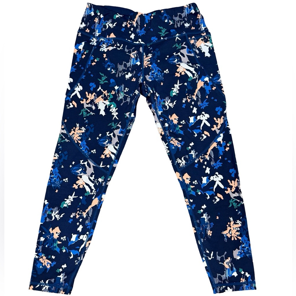 ✨ Sweaty Betty Power 7/8 Leggings Navy Floral Print Size M Sculpting Activewear - Picture 2 of 12